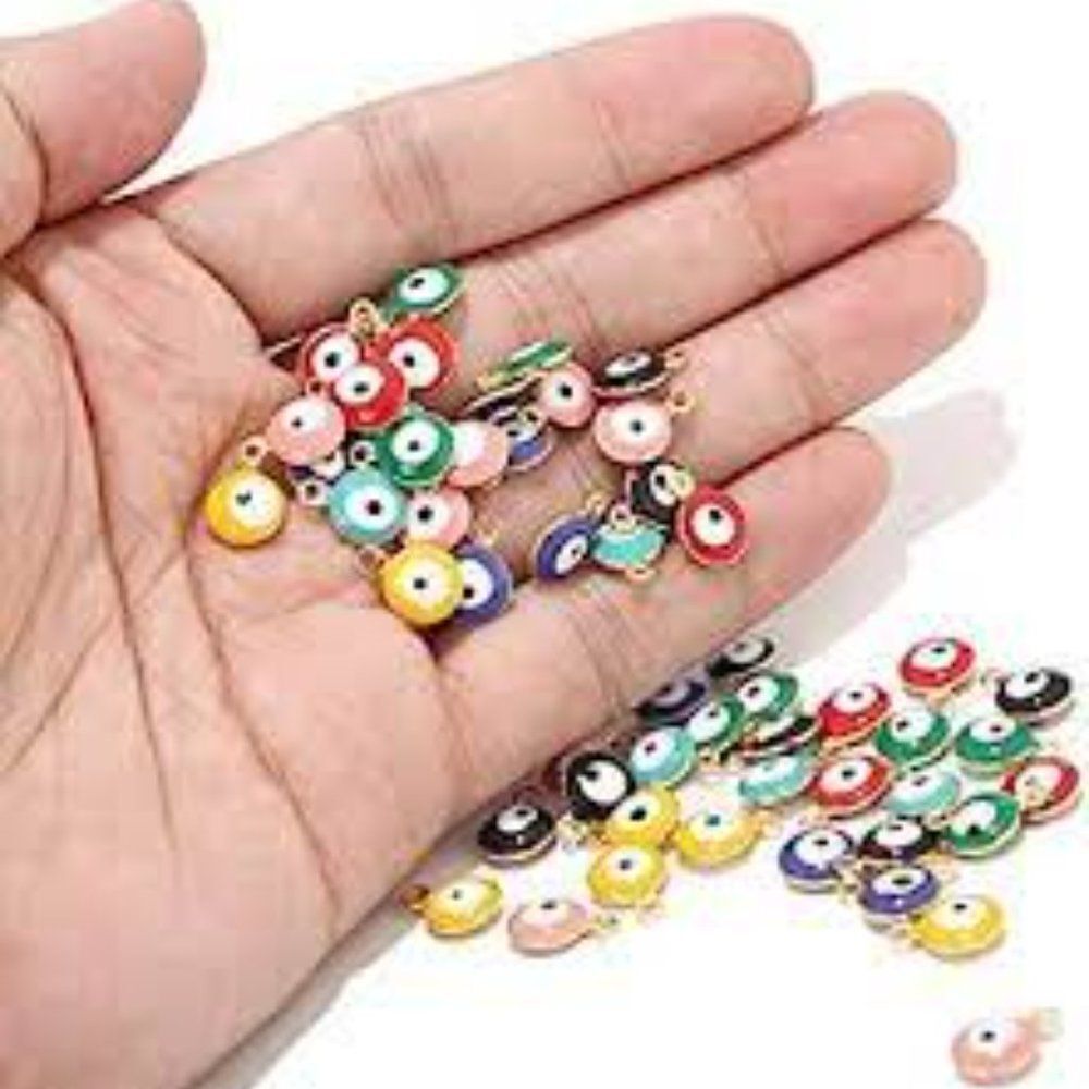 BOSCOQO - AMAZON 30PCS EVIL EYE ASSORTED ALLOY BEADS FOR CHARMS -NEW